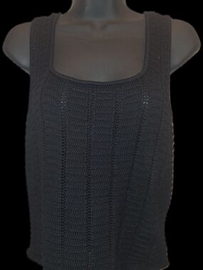 Black Knit Tank Top - Women